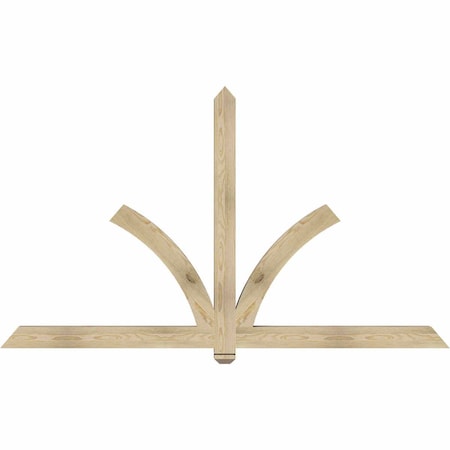 Ekena Millwork Redmond Rough Sawn Timber Gable Bracket, Douglas Fir, 84"W x 49"H x 4"D x 4"F, 14/12 Pitch GBW084X49X0404RED00RDF